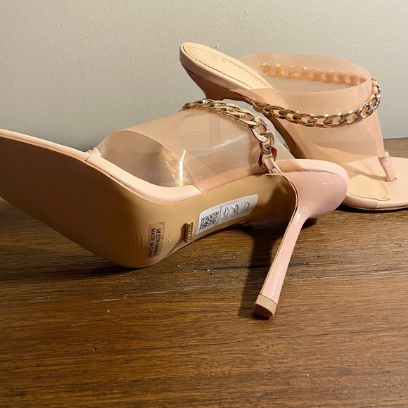 Topshop Women’s Square Open Toe Chain Heel NWT - Picture 7 of 10